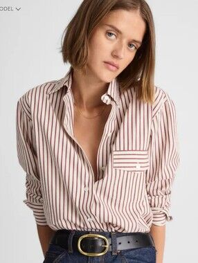 Madewell Alexa Chung for Madewell Lou Poplin Shirt NY885 NWT Size M
